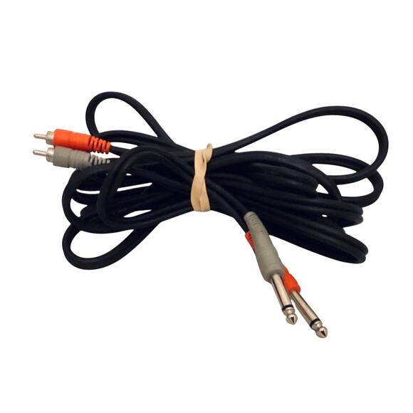 Livewire Essential Interconnect Dual Cable RCA Male to 1/4" TS Male - Picture 2 of 5